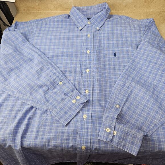 Ralph Lauren Mens L 16 1/2 34/35 Cotton Checks Polo Pony Yarmouth Shirt Preppy - Picture 6 of 8